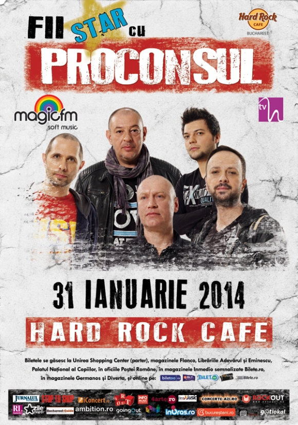 Fii Star cu PROCONSUL pe 31 ianuarie la Hard Rock Cafe!