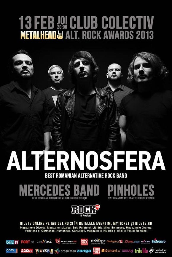 Alternosfera, Mercedes Band si Pinholes la Metalhead Alt.Rock Awards 2013 in Club Colectiv