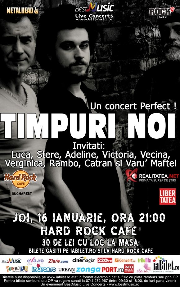 Concert Timpuri Noi la Hard Rock Cafe, Bucuresti