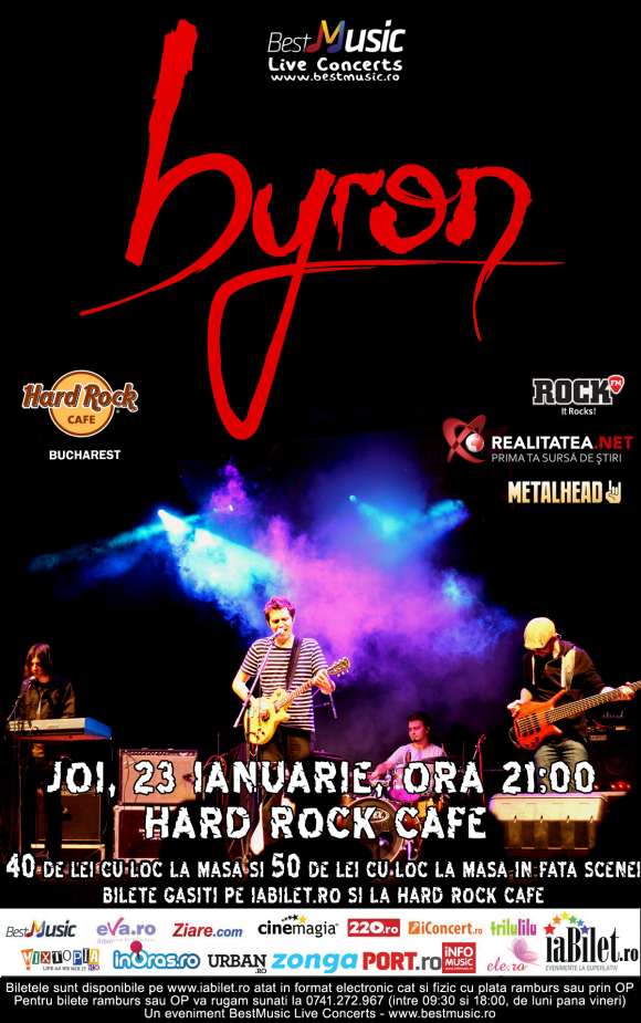 Concert byron la Hard Rock Cafe din Bucuresti