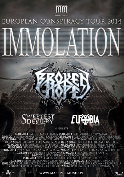 Eufobia se pregateste de European Conspiracy Tour alaturi de Immolation, Broken Hope si Sweetest Devilry