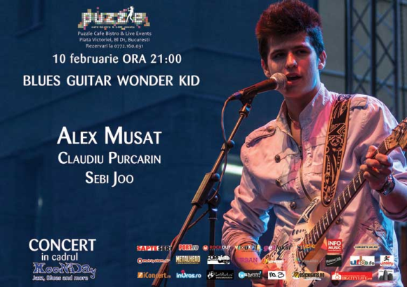 Blues Guitar wonder kid - Alex Musat & band in Club Puzzle