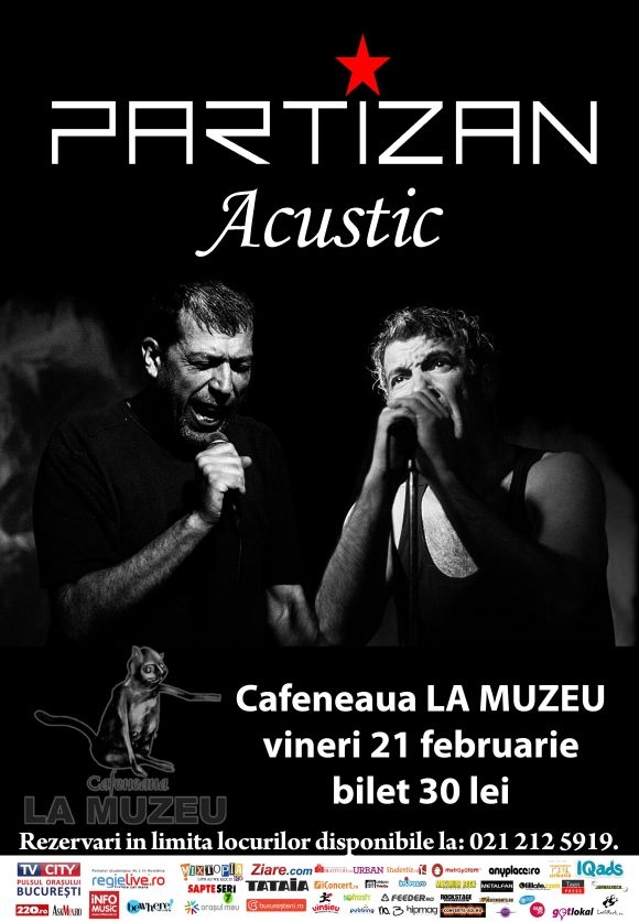 Concert acustic Partizan in Cafeneaua La Muzeu din Bucuresti