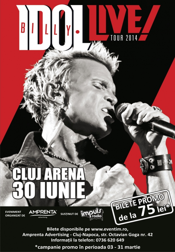 Billy Idol in premiera la Cluj-Napoca