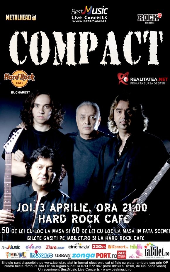 Concert Compact la Hard Rock Cafe, 3 aprilie 2014