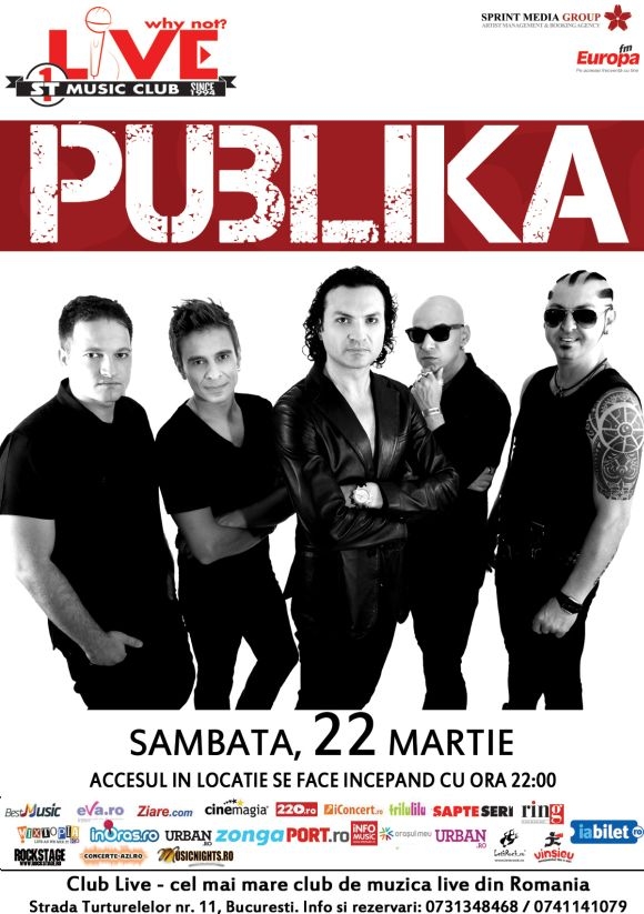 Concert Publika in Club Live din Bucuresti