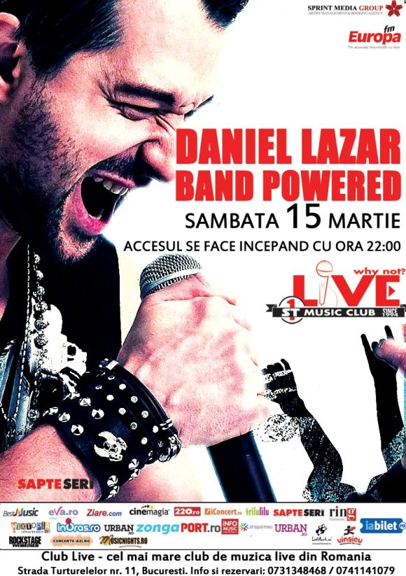 Live Music Night cu Daniel Lazar Band Powered in Club Live, 15 martie 2014