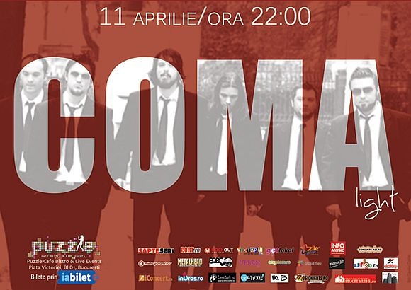 Concert Coma light in Club Puzzle din Bucuresti