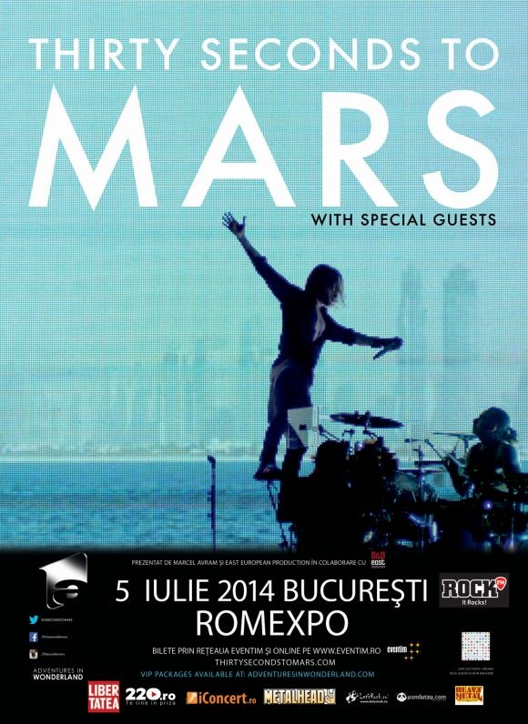 Program si reguli de acces la Concertul Thirty Seconds to Mars