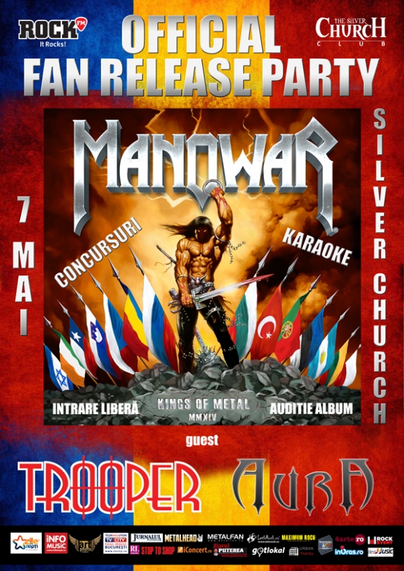 Trooper vine la Manowar Release Party - pe 7 mai in Silver Church