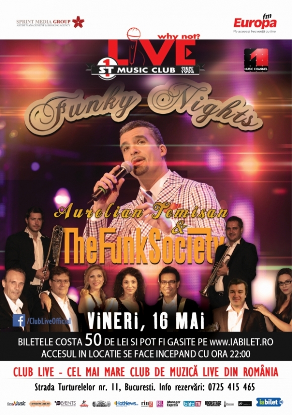 Concert Aurelian Temisan & The Funk Society in Club Live din Bucuresti