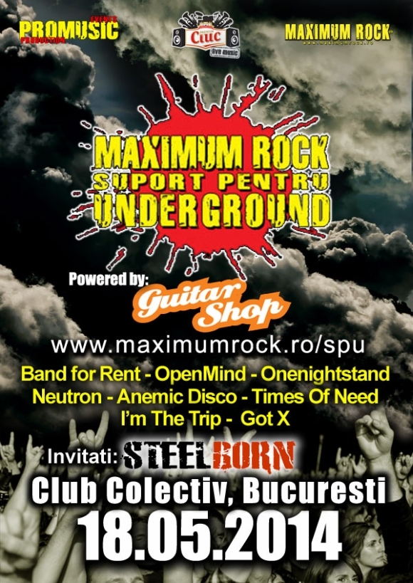 Recital special Steelborn in cadrul 'Maximum Rock - Suport pentru Underground'