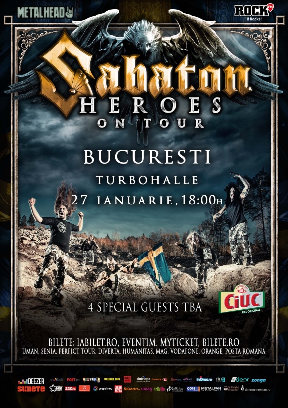 Concert extraodinar Sabaton: Lansare de album la Bucuresti