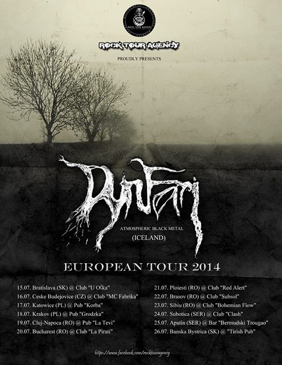 Trupa Dynfari (post black metal/Islanda) va sustine cinci concerte in Romania