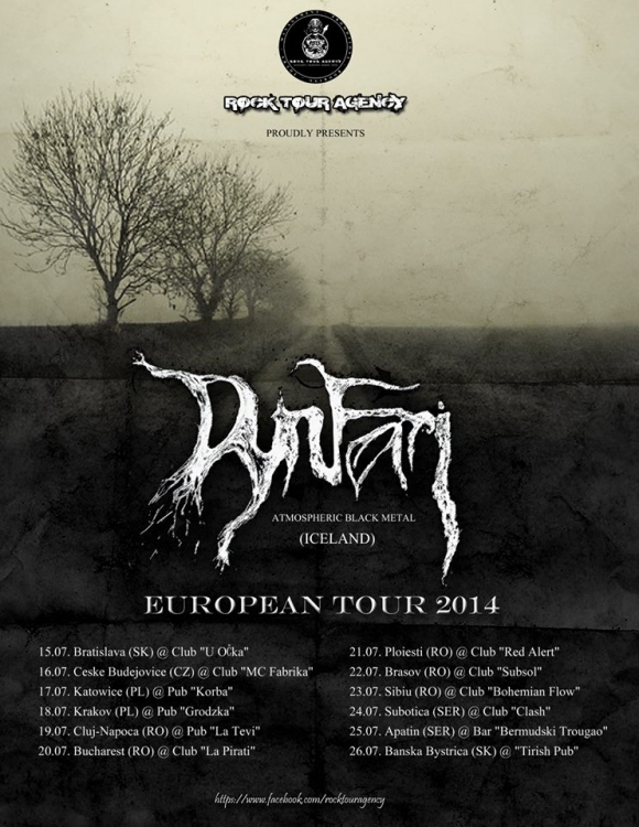 Incepe turneul European al trupei Dynfari (post black metal/Islanda) - cinci concerte in Romania, showul de la Bucuresti complet epuizat!