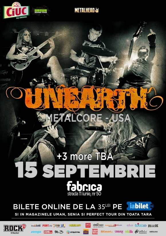 Primul concert Unearth in Romania, in club Fabrica