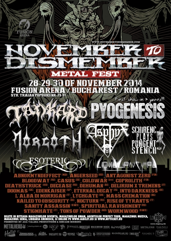 Programul final November to Dismember Metal Fest 2014