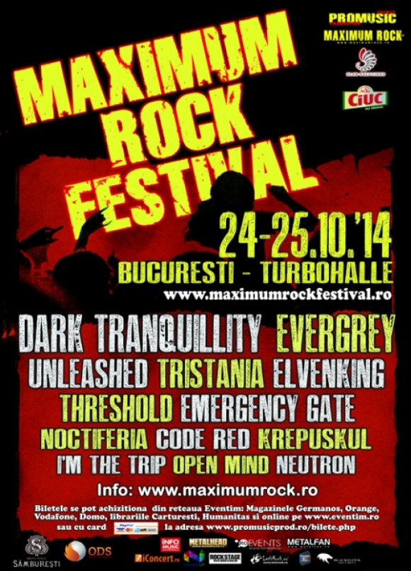 S-au anuntat ultimele formatii participante la Maximum Rock Festival 2014