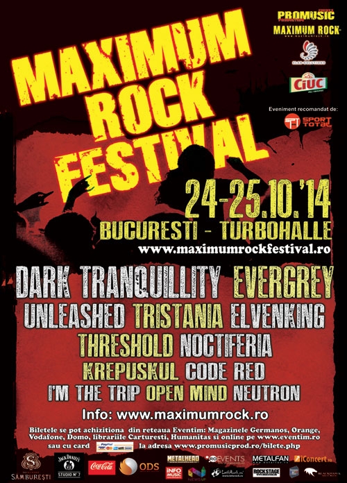 A mai ramas o singura saptamana pana la Maximum Rock Festival 2014