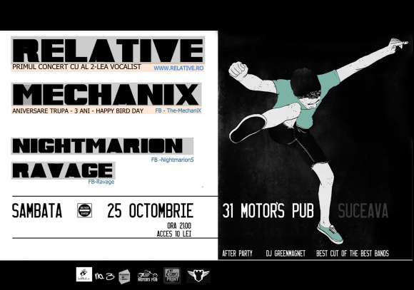 Concert Relative, Mechanix, Nightmarion si Ravage in 31 Motor's Pub