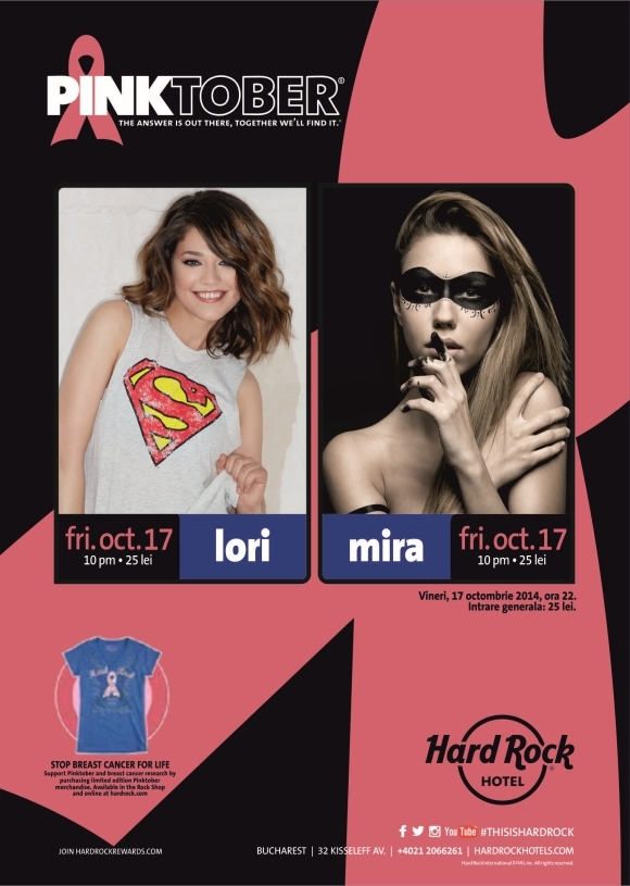 Pinktober la Hard Rock Cafe - concert caritabil cu Lori si Mira