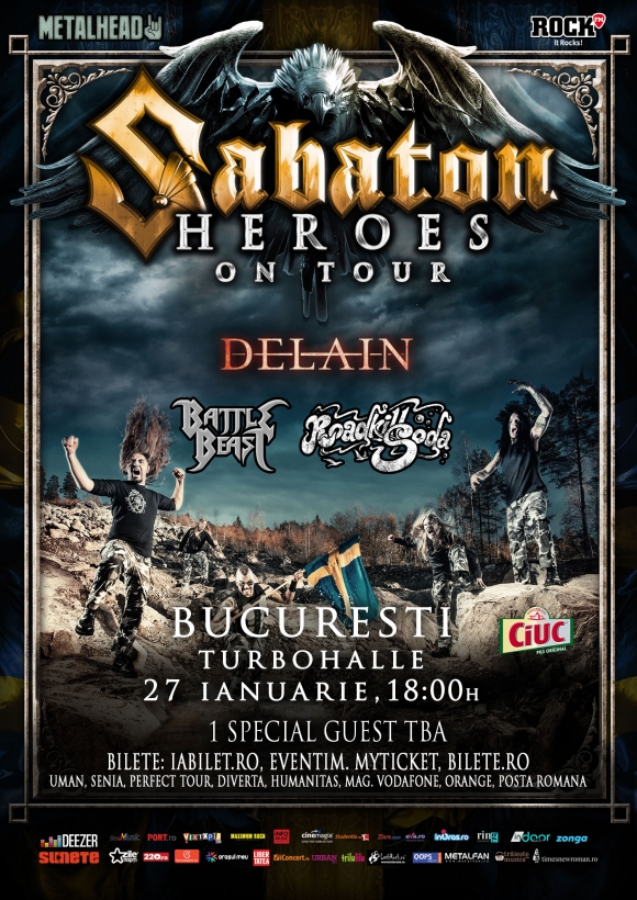 Showul Sabaton de la Bucuresti va fi deschis de Roadkill Soda