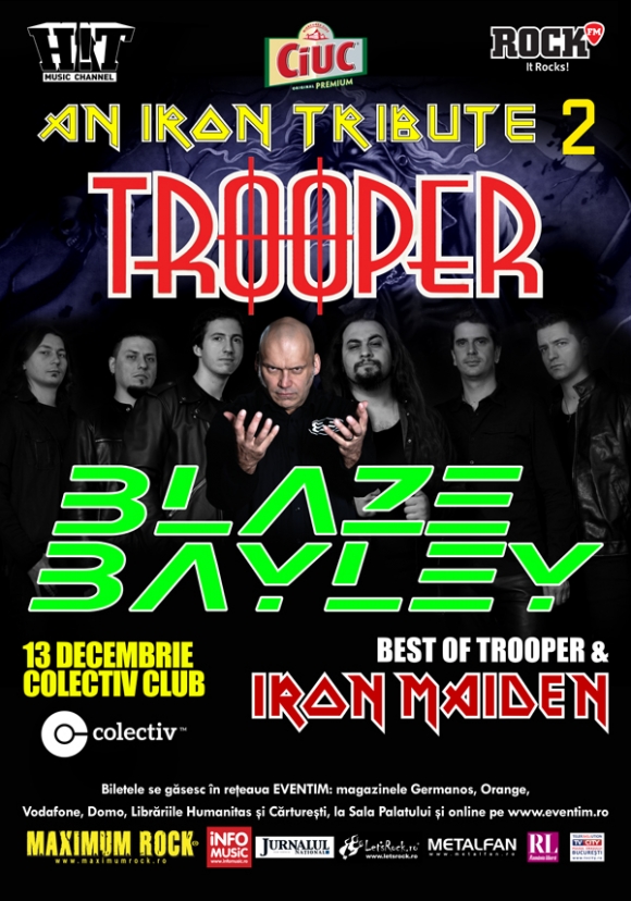 Se suplimenteaza biletele Vip pentru An Iron Tribute cu Trooper si Blaze Bayley