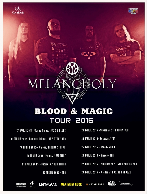 12 concerte Melancholy in Romania in cadrul turneului Blood & Magic