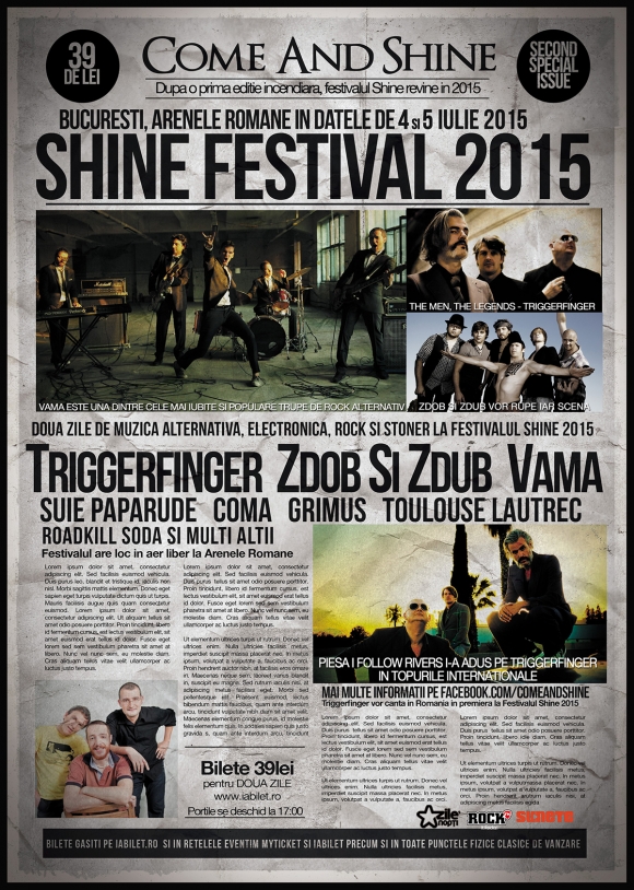 Zdob si Zdub confirmati la festivalul Shine 2015