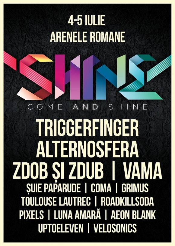 Trupele Luna Amara, Aeon Blank, Velosonics si Up To Eleven au fost confirmate la Festivalul Shine 2015