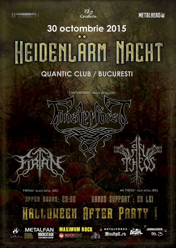 Concert de Halloween cu Finsterforst, Firtan si An Theos la Heidenlarm Nacht in Quantic Pub