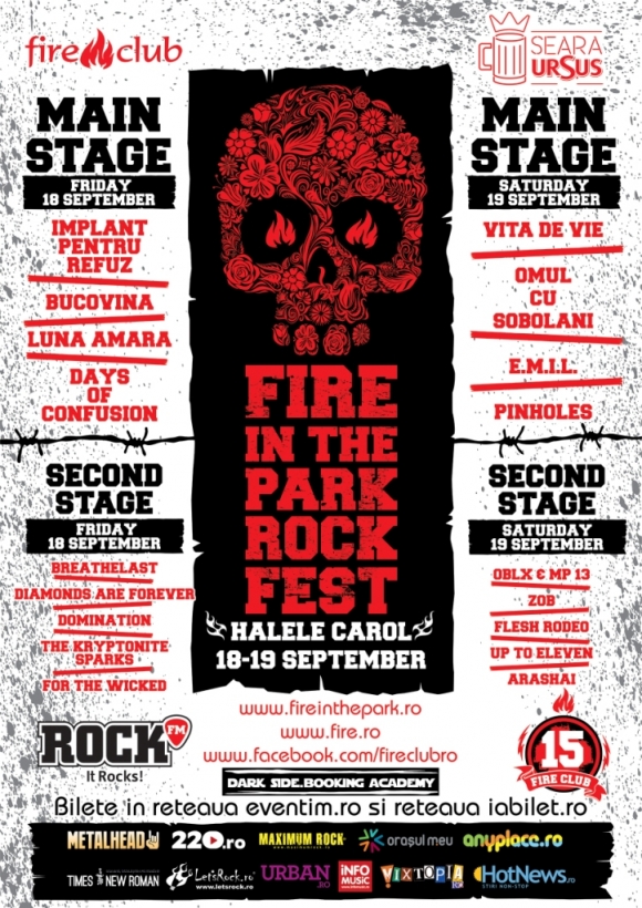 Fire In The Park Rock Fest la Halele Carol: 20 de artisti, 2 scene si 2 zile de muzica