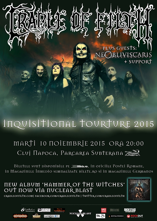 Concertul Cradle of Filth si Ne Obliviscaris se muta la Cluj Arena