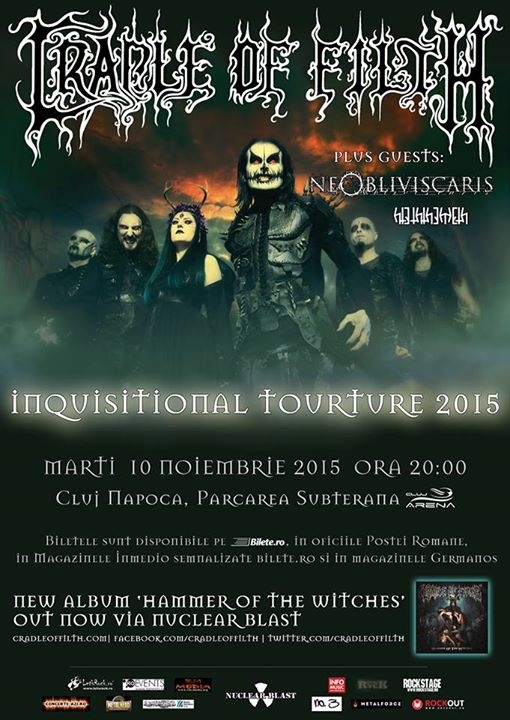 Hteththemeth alaturi de Cradle of Filth si Ne Obliviscaris la Cluj Napoca