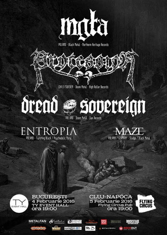 Mgla, Procession, Dread Sovereign, Entropia si Maze la Cluj Napoca in februarie 2016