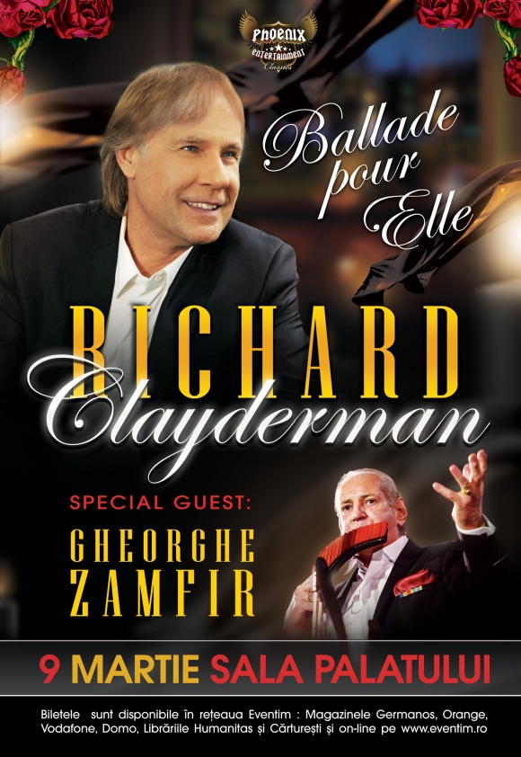 Richard Clayderman aduce la Bucuresti 'Balade pour elle' la Sala Palatului