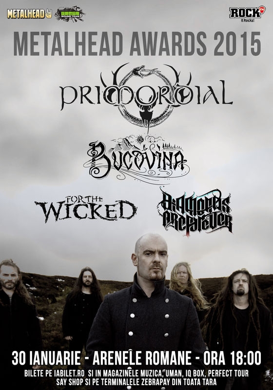 Concerte Primordial, Bucovina, Diamonds Are Forever si For The Wicked la gala METALHEAD Awards de la Arenele Romane