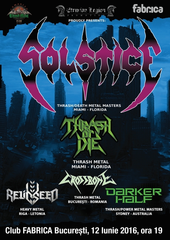 Concert Solstice, Thrash or Die, Crossbone, Relicseed si Darker Half in Club Fabrica