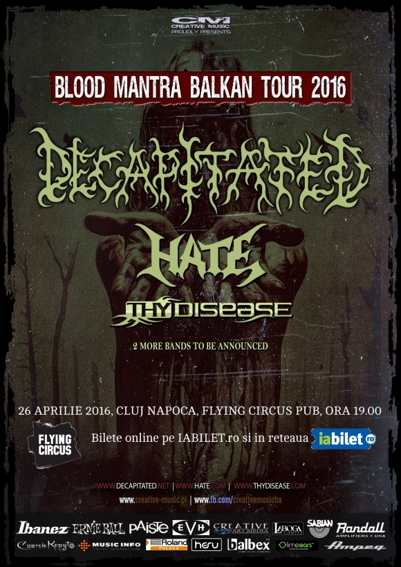 Concert Decapitated, Hate si Thy Disease in Flying Circus Pub