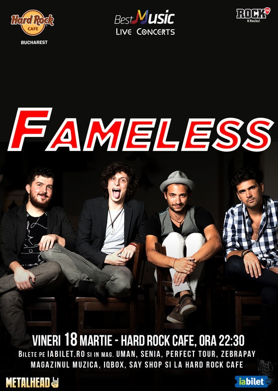 Fameless in concert la Hard Rock Cafe din Bucuresti