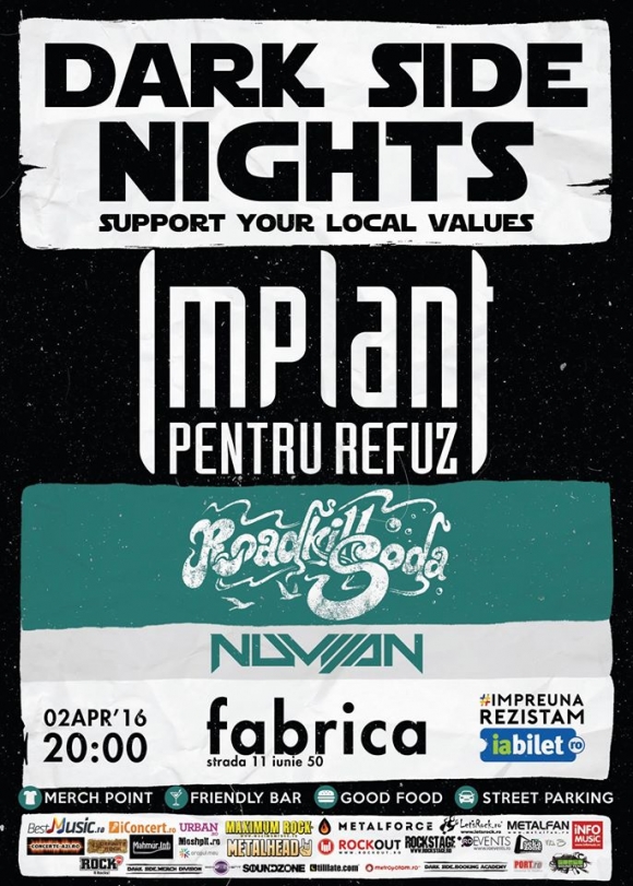 Implant Pentru Refuz, RoadkillSoda si Nuvijan la Dark Side Nights in Club Fabrica