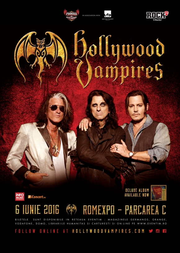 Johnny Depp, Alice Cooper, Joe Perry - The Hollywood Vampires in concert la Romexpo