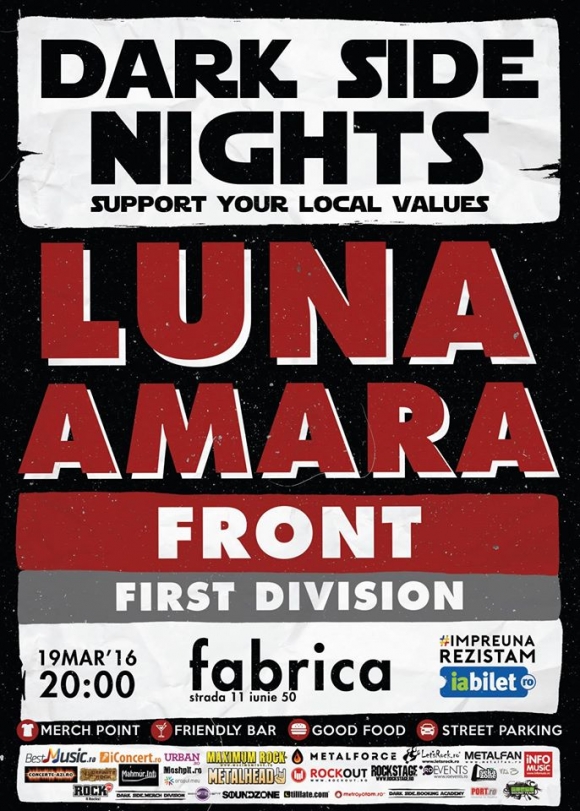 Luna Amara, Front si First Division la Dark Side Nights in Club Fabrica