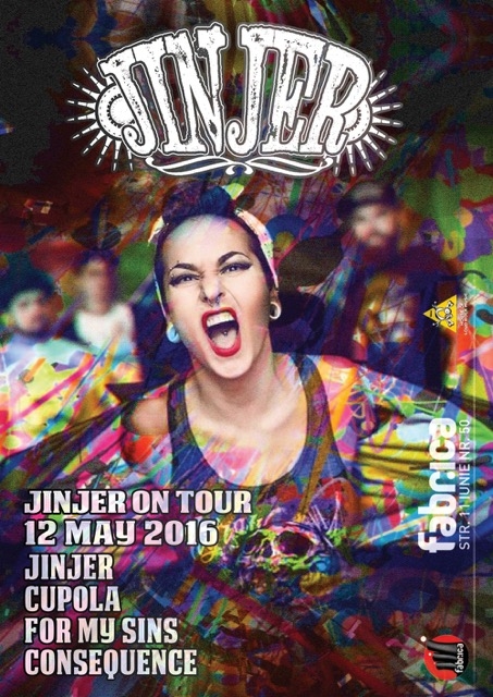 Concert Jinjer, Cupola, For My Sins si Consequence in club Fabrica