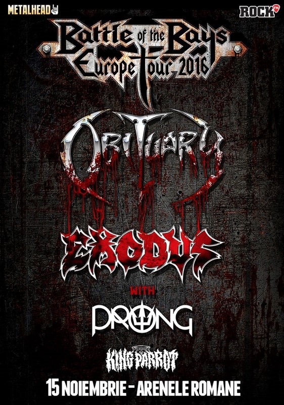 Concert Obituary, Exodus si Prong la Arenele Romane