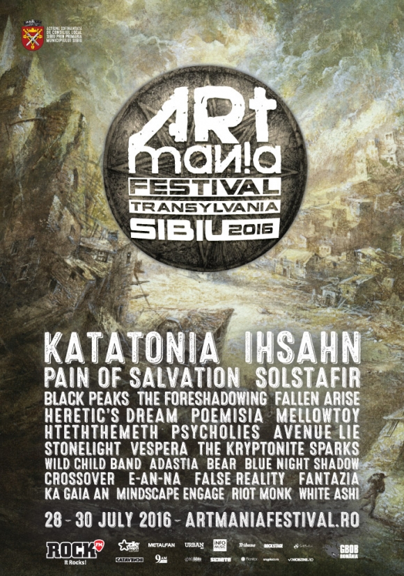 Katatonia, Ihsahn, Pain of Salvation si Solstafir la ARTmania Festival Sibiu 2016