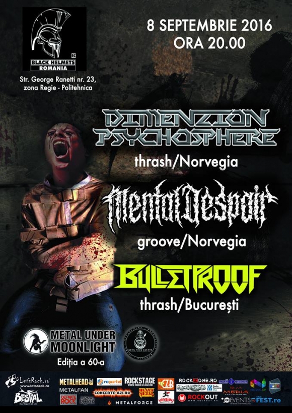 DIMENZION PSYCHOSPHERE, Mental Despair, Bulletproof (Metal Under Moonlight LX, 08.09.2016)