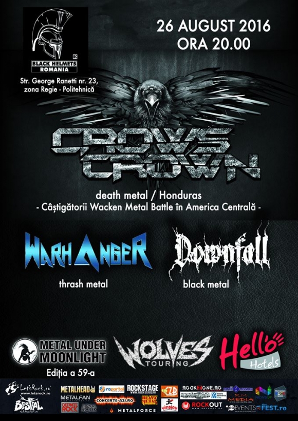 CROWS CROWN, Warhanger si Downfall (Metal Under Moonlight LIX, 26.08.2016)