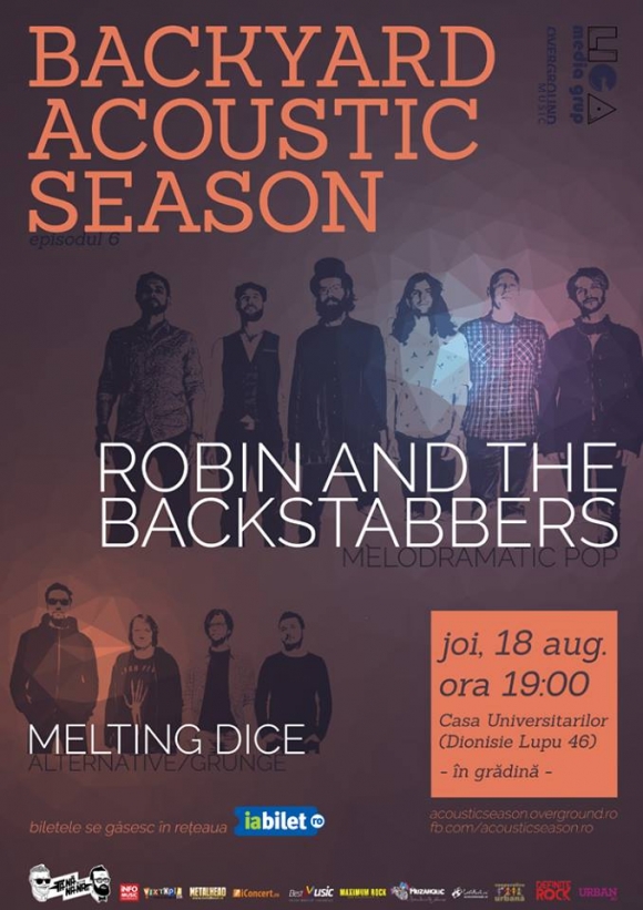 Concert Robin and The Backstabbers si Melting Dice la Casa Universitarilor din Bucuresti