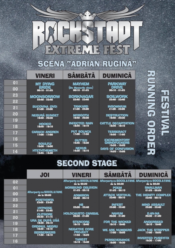 Program complet pe zile pentru ROCKSTADT EXTREME FEST 2016